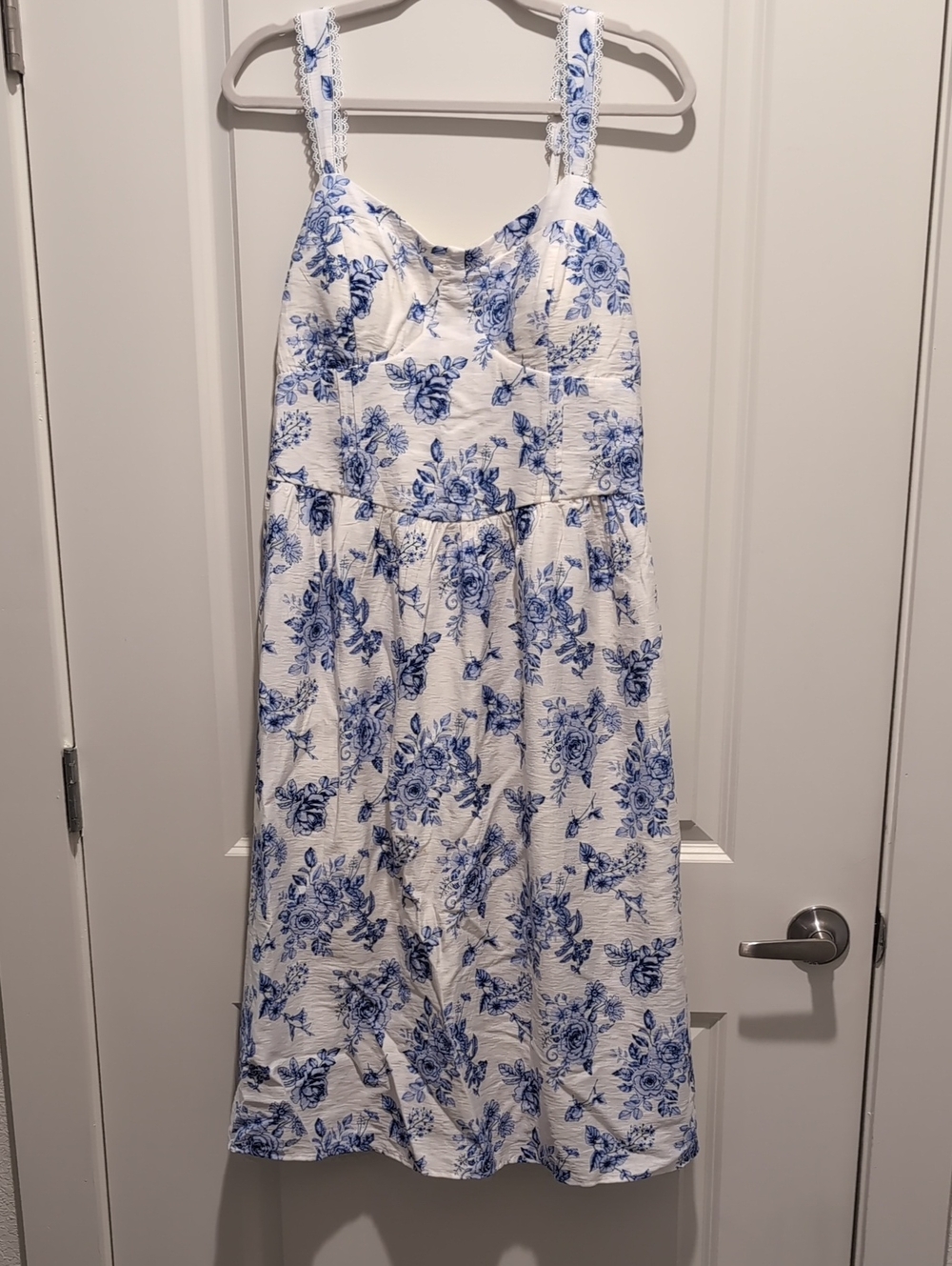 As U Wish Blue Floral Midi Sundress on White